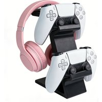 Controller Stand & Headphone Rack, Headphone Storage Stand, Game Controller Organizer, Made of Durable Plastic, Desk Organizer