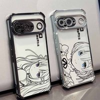 Anime Cute Rem Emilia Phone Case For Google Pixel 10A 9A 9 8A 8 7A 7 Pro XL Plating Drop-proof Transparent Soft Cover
