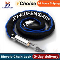 Bike Lock 60/65/85/105cm Metal Anti-Theft MTB Road Bike Heavy Duty Safety Lock Motorcycle Padlock Bicycle Chain Lock with Key