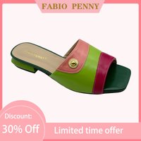FABIO PENNY, an African mom, summer metal design multi-color fashionable party banquet sexy mid-heel women's slippers
