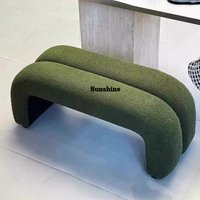 Fluffy Lamb Wool Entryway Bench Long Sofa Footstool Ottoman Multi-Functional Shoe Stool for Dressing Room Comfortable Footrest