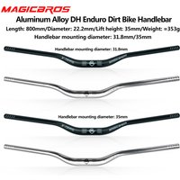 Kierownica rowerowa MAGICBROS 800MM DH Downhill Enduro Dirt Bike 31.8MM 35MM Riser Bar Swallow Softtail Aluminiowa Kierownica do Roweru Górskiego