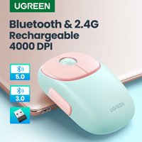 UGREEN Slim Wireless Mouse Rechargeable Bluetooth 5.0 3.0 2.4G 4000 DPI Charging Bluetooth Mouse For MacBook iPad Tablet Laptop