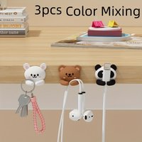 3-Piece Set of Cute Animal-Shaped Desktop Multi-Functional Cable Organizers and Cable Clips Practical Hooks, Mouse Cable, Earphone Cable, and Data Cable Organizer. Nail-Free, Traceless Cable Organizer
