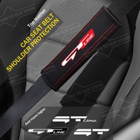 2pcs Car GT GT LINE Logo Seat Belt Cushion Leather Safety Belt Shoulder Protector Pads For Sportage Picanto Sorento Ceed Rio