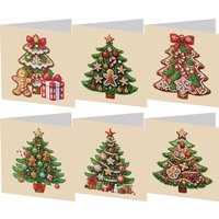 6pcs DIY Rhinestone Diamond Art Mosaic Postcards Diamond Art Handmade Cards Creative Birthday & Thanksgiving Card Kit
