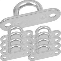 5-20pcs Stainless Steel Hook M5/M6 Eye Plate Heavy Duty Oblong Ceiling Hooks Pad Marine Hardware Hooks Home Garage U Hanger Ring