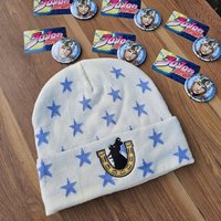 Anime JoJo's Bizarre Adventure Cosplay Johnny Joestar Hat Horseshoe Star Printed Fashion Hat For Women Men Halloween Party Hat