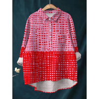 2206 Spring/Autumn New Women's Printed Collar Shirt - roupas feminina
