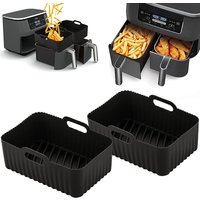 Rectangle Air Fryer Silicone Liner Mold For Ninja DZ201/DZ401 8-10QT Nonstick Dual Zone Airfryer Basket Oven Baking Cooking Tray