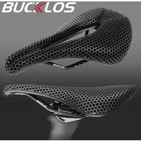 AliExpress BUCKLOS 3D Printed Road Bike Saddle CARBON/Nylon Ultralight MTB Short Nose Seat Hollow Prostatic Bicycle Saddle Cycling Parts