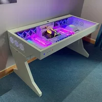 mTempered Glass Side Panel Desk RGB PC Case And Desk Two In One Combo Computer Case Tower Gaming Table l