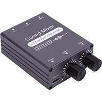 2 Channel Mixer 2 in 1 Out 3.5mm Sound Mixing Switcher with Dual Volume Control for Computers Headphones 2 Way Sound Mixer