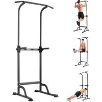 Multifunktions-Kraftturm-Dip-Station für das Home-Gym – Verstellbare Klimmzugstange mit Dip-Stangen, Krafttrainingsstation für Klimmzüge, Kniebeugen, Liegestütze, Hebeübungen