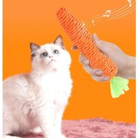 Carrot teasing cat stick cat toy hemp rope tear resistant sound grinding pet supplies