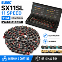 SUMC SX11SL 11 Speed Bicycle Chain 116L Diamond Color MTB Road Bike Chain Lightweight Durable With Missing Link Original Box