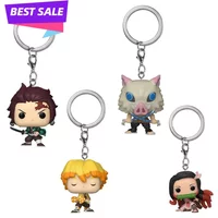 New Pocket Keychain Nezuko Tanjirou Zenitsu Inosuke Keychain Cute Vinyl Action Figure Toys