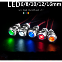 1pcs 6mm 8mm 10mm 12mm 16mm Warning Indicator Signal Button Indicator Wire 3V 5V 12V 24V 110V 220 Waterproof IP67 Metal LED
