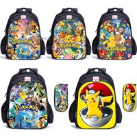 Pikachu Backpack Primary children School Bags For Boys Girls orthopedic Backpack Pokemon Go Schoolbag 16Inch Book Bag mochilas