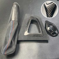 Gloss Carbon Fiber For BMW 3 4 Series GT M3 M4 F80 F82 F30 F31 F32 F33 F34 13-18 Replace Gear Knob Head Console Panel Cover