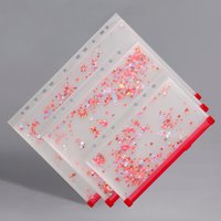 A5 A6 Glitter Colofrful Binder Pockets Binder Zipper Folders For 6-ring Notebook Binder Waterproof Pvc Leaf Document Filing Bag
