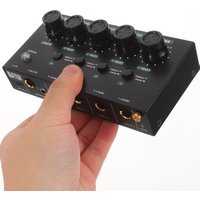 1Set Mini Audio Mixer 4-Channel Low Noise Stereo Line Sub Mixer for Keyboard Guitar Bass Streaming Podcast Recording Portable