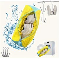 2pcs Set / 39 Cm / 15.35 Inch Shoe Wash Bag + Stainless Steel U-Shaped Anti-Deformation Drying Rack,Zipper Mesh Storage Bag
