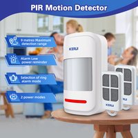 KERUI Infrared PIR Motion Sensor Detector Alarm with Doorbell Ring / Alarm Sound Remote Control to Arm/Disarm SOS for Elder Kids