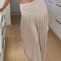 Irregular French Gentle Skirt 2025 Spring and Summer Holiday Style Solid Color Sexy Split Women's Beach Skirt