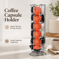 Black Electroplated Iron Coffee Capsule Rack Multifunctional Kitchen Storage Organizer Creative Home & Office Supply