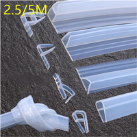 2.5/5Meter F/h/U Shape Silicone Rubber Frameless Shower Room Door Window Glass Seal Strip Weatherstrip For 6/8/10/12mm Glass
