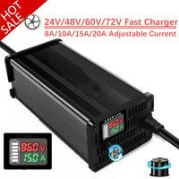 10A/20A Curren ajuster 24V 48V 58.4V 72V 60V 67.2V 84V Li-ion Lifepo4 chargeur de batterie au Lithium 13S Charge rapide 8S 16S 20S 24S partie