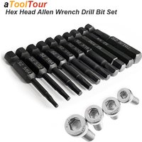 Hex Head Allen Wrench Power Drill Bit Set 1/4in Screwdriver S2 Steel Screw Driver Extension Adapter Security Magnetic Tips