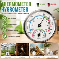 Wall Hanging Analog Hygrometer Thermometer Indoor Home Office Warehouse Precise Pointer Temperature Humidity Meter Aluminum Case