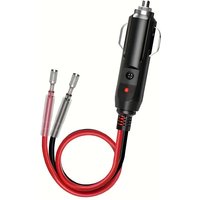 5.9in/11.8in Universal 12V/24V 15A Fused Cigarette Lighter Plug Set with Heavy Duty 16AWG Car Replacement with LED Indicator