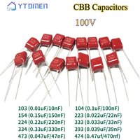 20/40PCS CBB Capacitor Polypropylene Film 100V 100nF 154 150nF 223 22nF 224 220nF 333 33nF 334 330nF 393 39nF 473 47nF 474 470nf