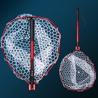HISTAR Ultralight Portable Soft Rubber Mesh With Stainless Steel Handle Fly Fishing Tool Accessories Foldable Landing Net