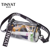 TINYAT Mini Transparent Frauen Schulter Taschen Wasserdichte PVC Klar Messenger Taschen Mädchen Gelee Umhängetasche Reise Weibliche Sling Tasche