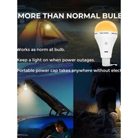USB-C Rechargeable Light Bulb with Remote Control E27 Smart Battery BulbTouch Control Dimmable LED Bulbs with Timing