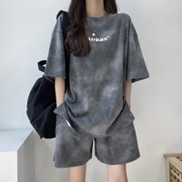 Summer Fashion Casual Sporty Two-Piece Set Women's Clothing Versatile Comfortable round Neck Short Sleeve Overhead Style