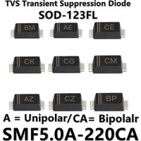 (20pcs) SMF5.0A AE SMF5.0CA CAE 5V SMD Unipolar/Bipolalr TVS Transient Suppression Diode SOD-123FL