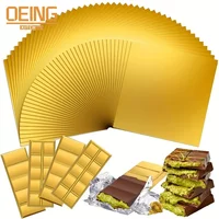 100 PCS Dubai Chocolate Bar Aluminum Foil Tin Wrapping White Paper Metal Embossing Candy Chocolate Paper Wedding Party Supplies