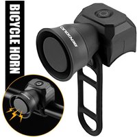 Rechargeable Electric Bike Horn 120dB Loud Bicycle Bell IPX6 Waterproof 5 Sound Modes Quick Mount for MTB Road Bike Scooter