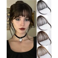 H&STAR Synthetic 3D Short Air Hair Bangs with Clip in Hair Extensions Realistic Fringe Hairpiece for Women Daily Wear
