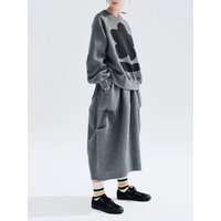 imakokoni Autumn 2026 new original design Air layer pinched grey skirt loose 234284
