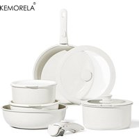 11PCS Pots And Pans Set Non Stick Cookware Sets Detachable Handle Frying Pan Soup Pot Kitchen Cooking Oven Safe Induction Ready