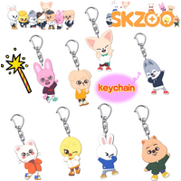 Stray Kids SKZOO Wolf chan Leebit Quokka Personality Creative Acrylic Keychain for Men and Women Backpack Decoration Pendant