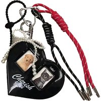 Love Card Holder Braided Rope Bag Pendant Red And Black Nylon Rope Car Keychain Cute Dog Bag Pendant Ornaments
