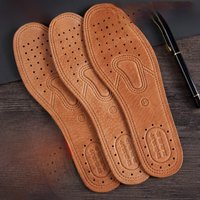 Thickened Soft Bottom Cowhide Shoe Insoles Unisex Breathable Absorbent Anti-Odor Summer Special Comfortable Women's Shoe Pads