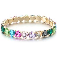 ZMZY Elegant Crystal Rhinestone Love Heart Bracelet For Women Charm Bracelets Gold Color Jewelry